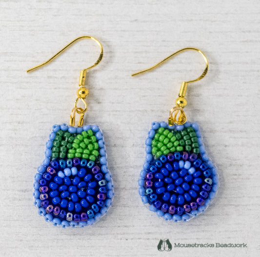 Beaded Blueberry Earrings