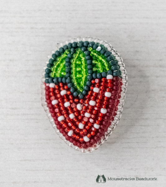 Beaded Strawberry Pin